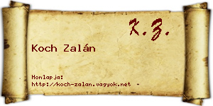 Koch Zalán névjegykártya