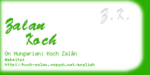 zalan koch business card